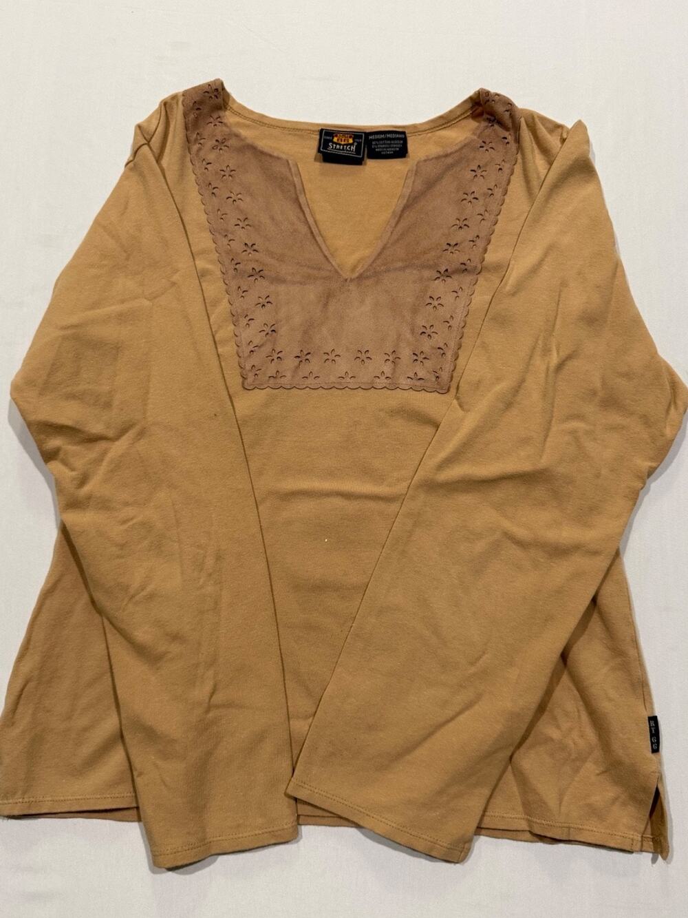 Route 66 Stretch Fit Women's Brown Tunic Top Size M